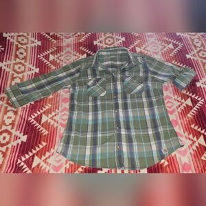 Carhartt Women’s Medium Plaid Roll Sleeve Button Down Shirt